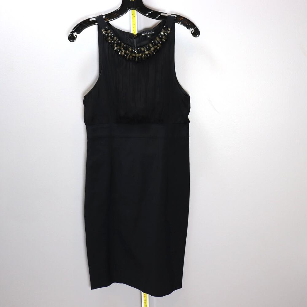 Maria Bianca Nero‎ Black Embellished Cocktail Dress Sleeveless L